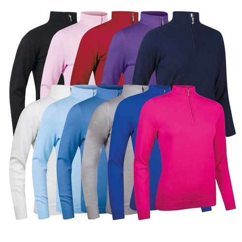Glenmuir Ladies Ava Zip Neck Cotton Golf Sweater